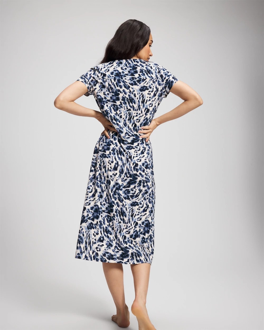 Soma / Short Sleeve Long Sleepshirt LOVELIEST LEOPARD PARCH M