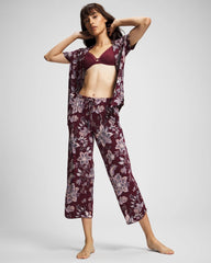 Soma / Piped Crop Pajama Pants PAISLEY SPLENDOR PLUM
