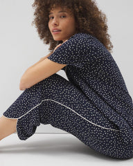 Soma / Piped Crop Pajama Pants DOT OBSESSED NAVY