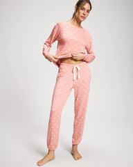 Soma / Banded Ankle Pajama Pant DREAMY DOT MID BLUSH PINK