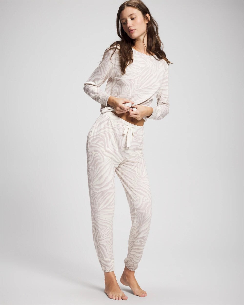 Soma / Banded Ankle Pajama Pant ZEBRA ZEN GRAY GLASS