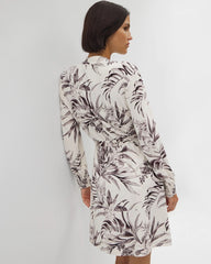 Soma / Long-Sleeve Short Robe PALM PERFECT CHAMPAGNE