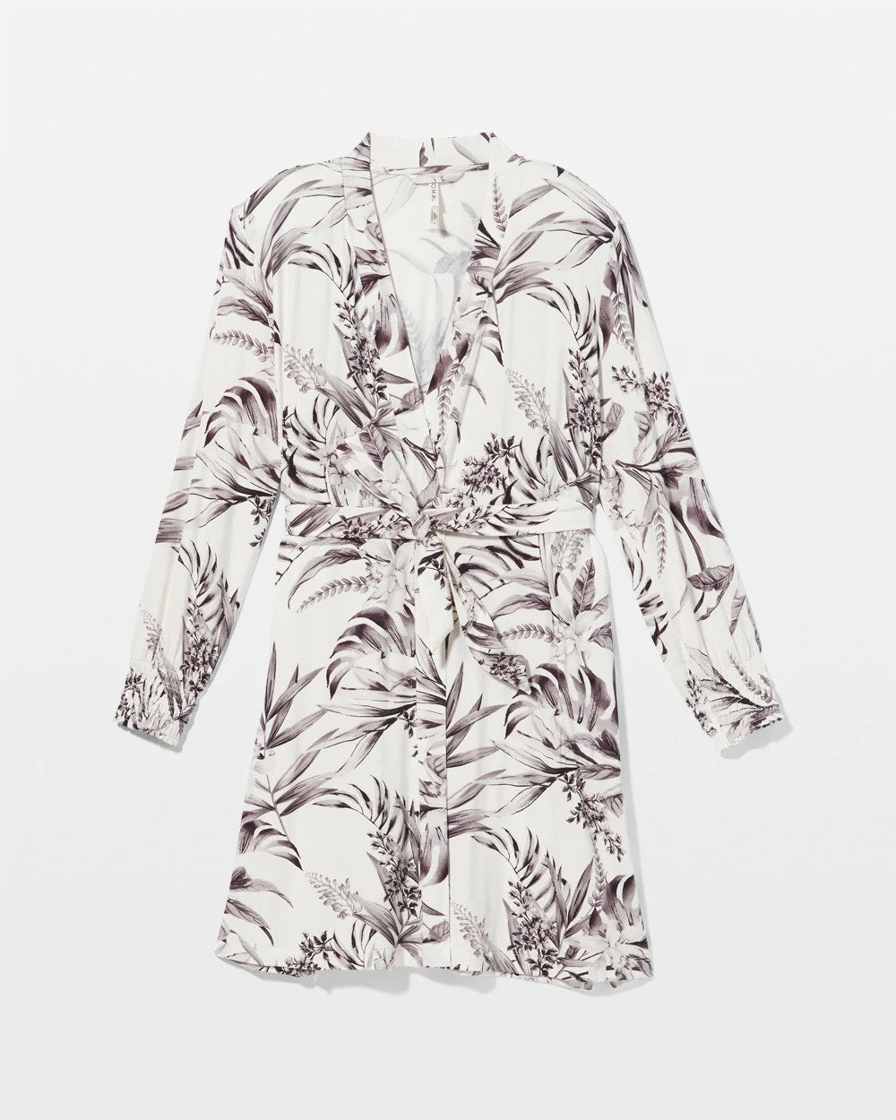 Soma / Long-Sleeve Short Robe PALM PERFECT CHAMPAGNE