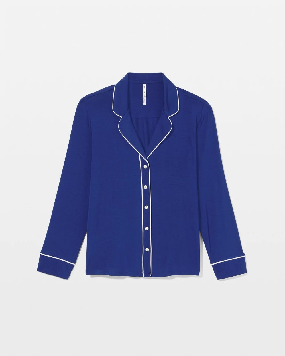 Soma / Long Sleeve Notch Collar w/ Piped Placket Pajama Top MAJESTY BLUE