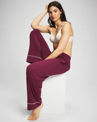 Soma / Solid Piped Pajama Pant VELVET PLUM