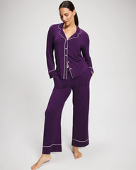 Soma / Solid Piped Pajama Pant BLACKBERRY