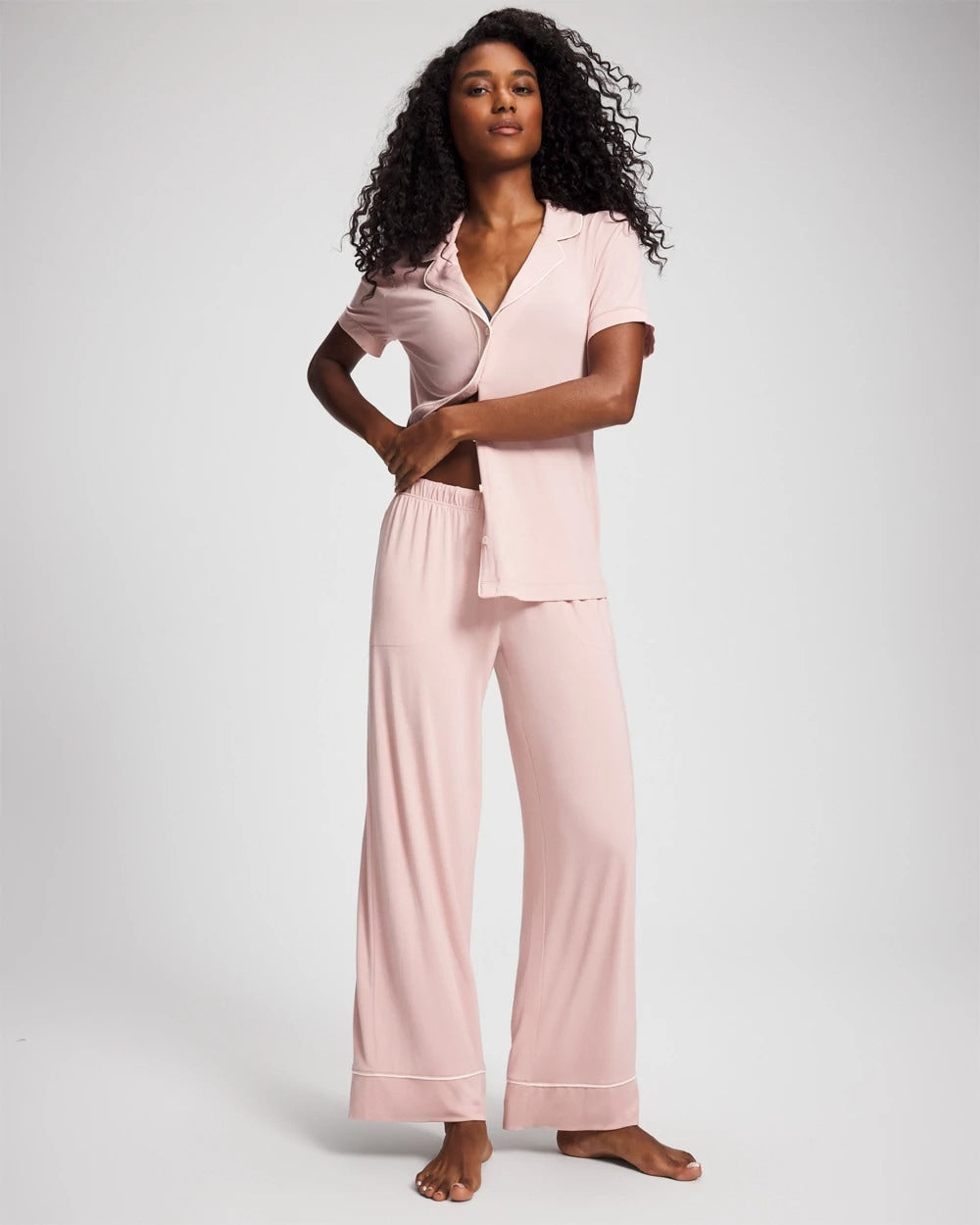 Soma / Solid Piped Pajama Pant VINTAGE PINK