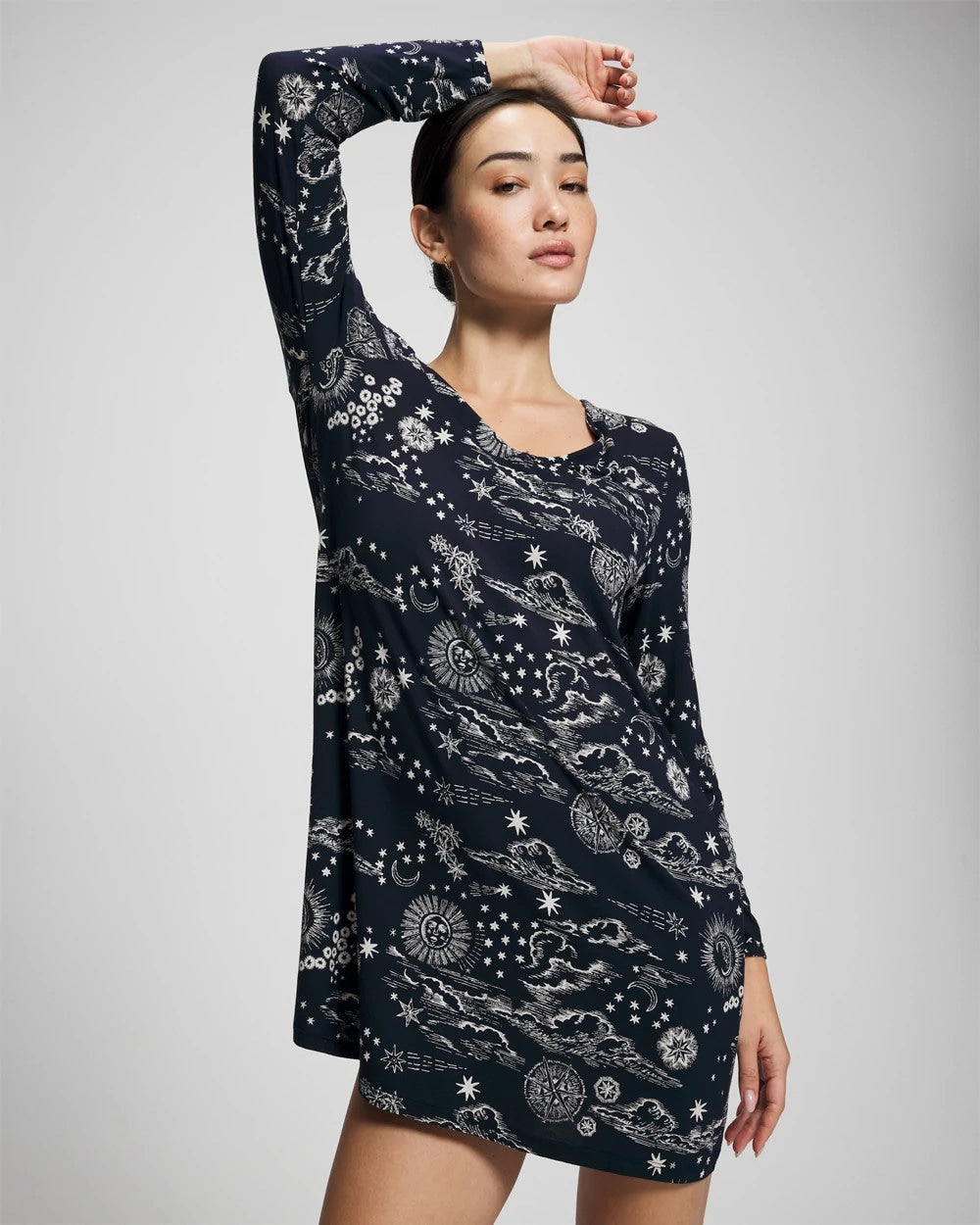 Soma / Long-Sleeve Sleepshirt COSMIC BALLET NAVY