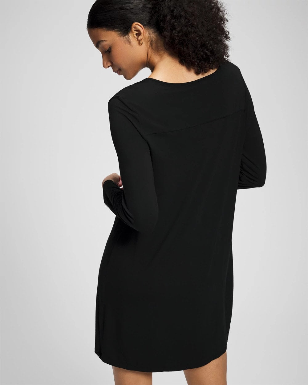 Soma / Long-Sleeve Sleepshirt BLACK
