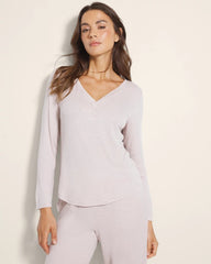 Soma / Long-Sleeve Pajama Henley HEATHER BARELY THERE