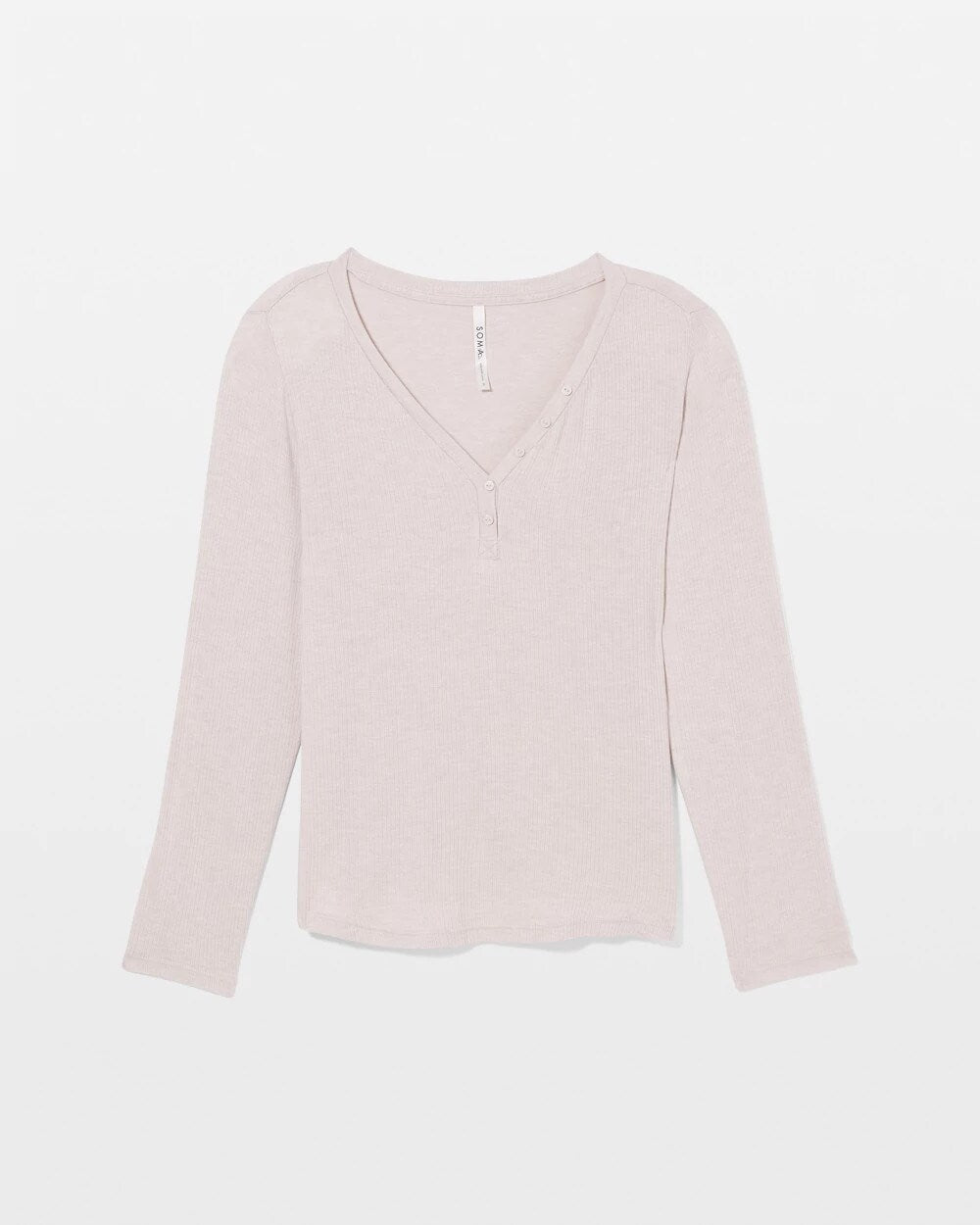 Soma / Long-Sleeve Pajama Henley HEATHER BARELY THERE