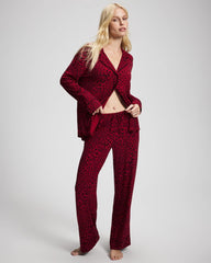 Soma / Printed Pajama Pant FELINE PAINT THE TOWN RED