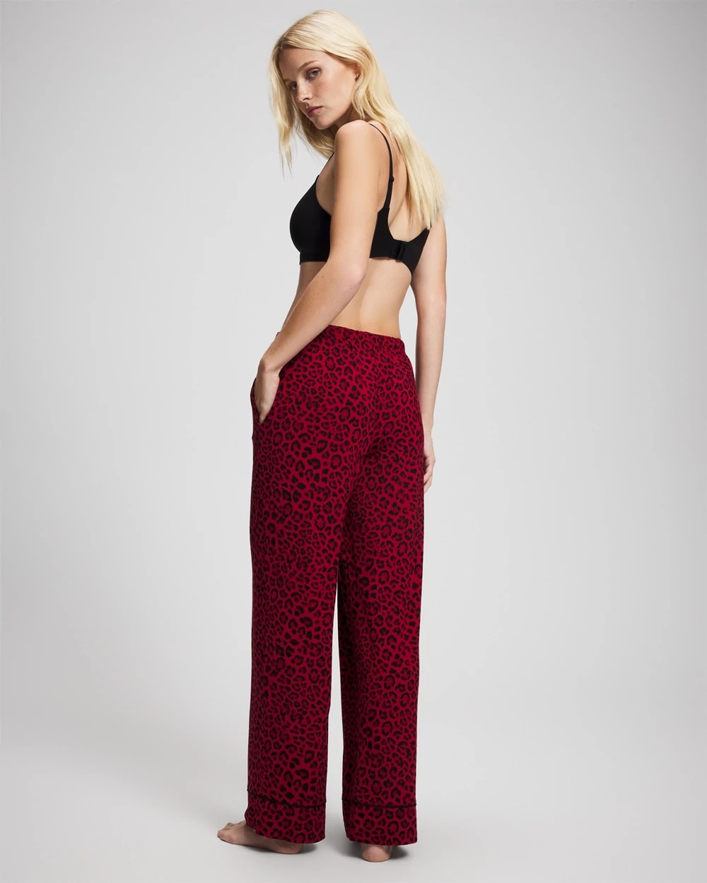 Soma / Printed Pajama Pant FELINE PAINT THE TOWN RED