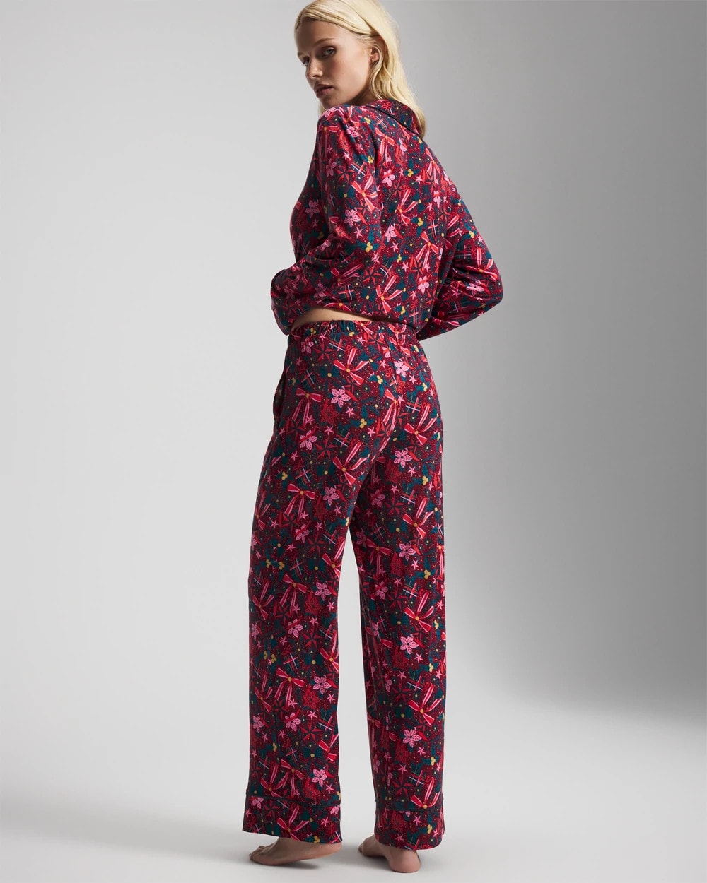 Soma / Printed Pajama Pant HOLLY JOLLY RED VELVET