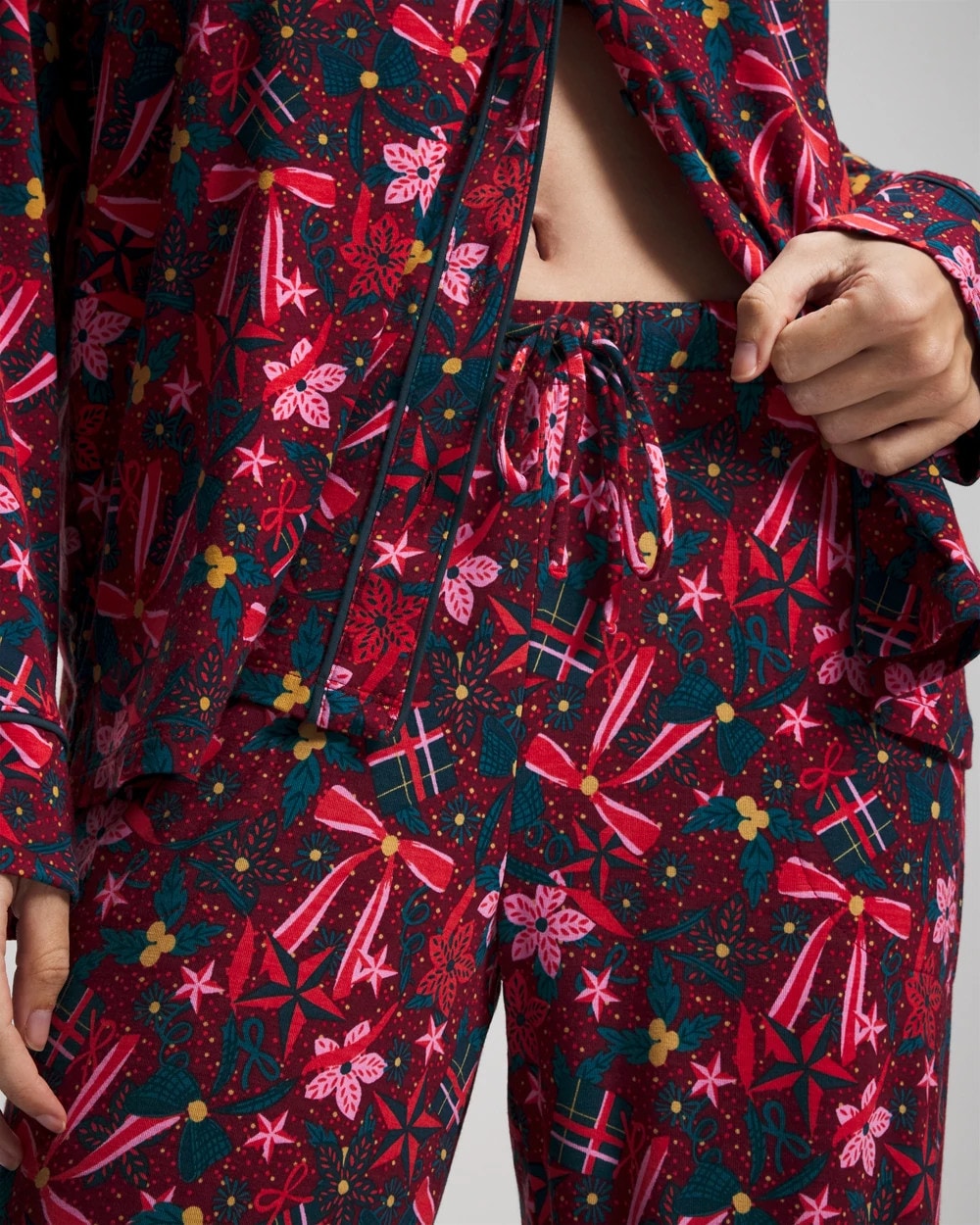 Soma / Printed Pajama Pant HOLLY JOLLY RED VELVET