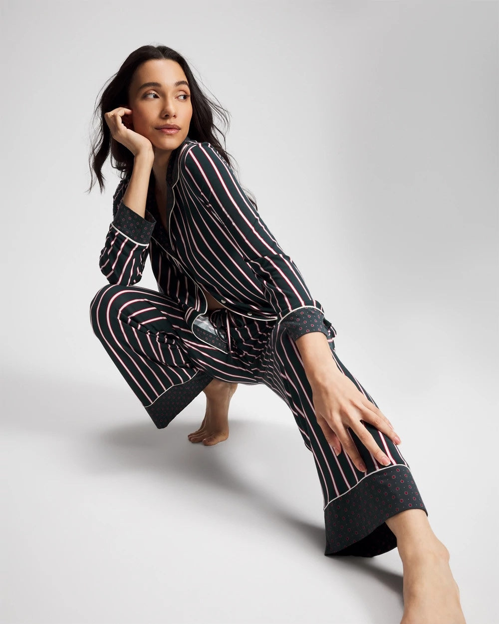 Soma / Printed Pajama Pant MIDNIGHT STRIPE GREEN JOL