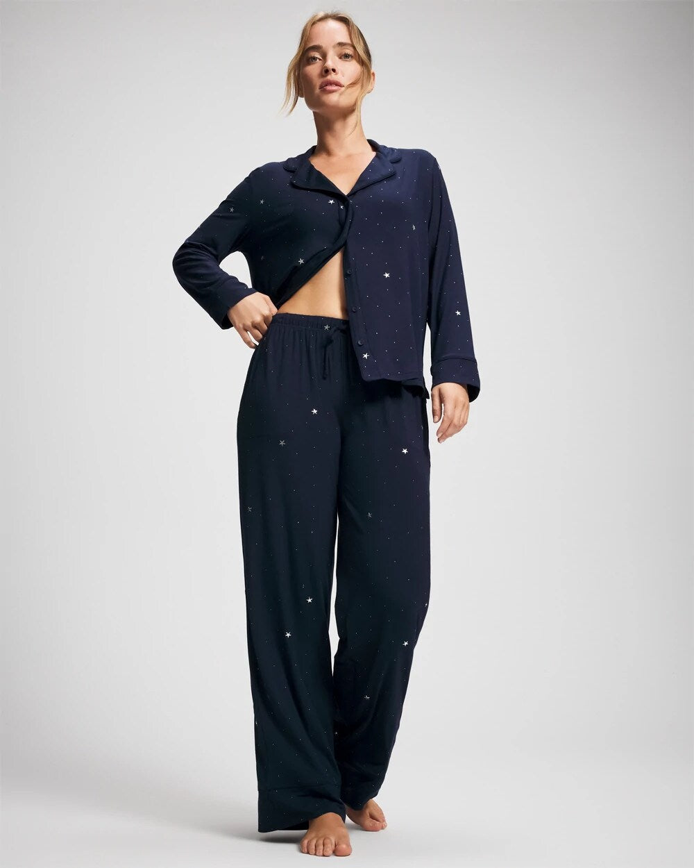 Soma / Printed Pajama Pant SILVER DEW DROP/NAVY