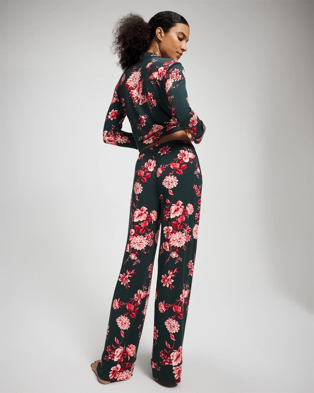 Soma / Printed Pajama Pant COTTAGE FLORAL GREEN
