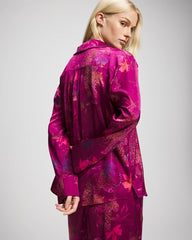 Soma / Long Sleeve Notch Collar Pajama Top WILD WONDERS MAGENTA