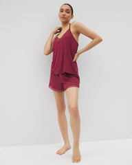Soma / Geo Lace Pajama Short GARNET
