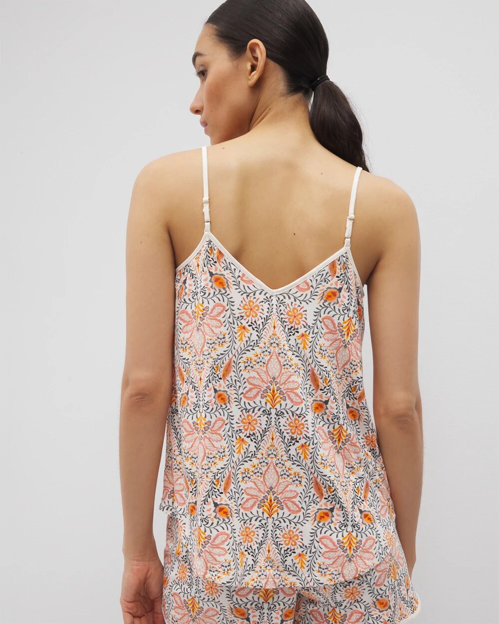 Soma / V-Neck Pajama Cami VINE PAISLEY CHAMPAGNE M