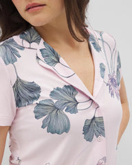 Soma / Short Sleeve Notch Collar Pajama Top FLORAL HAVEN SUGAR COATED