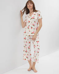 Soma / Short Sleeve Notch Collar Pajama Top BERRY BEST CHAMPAGNE