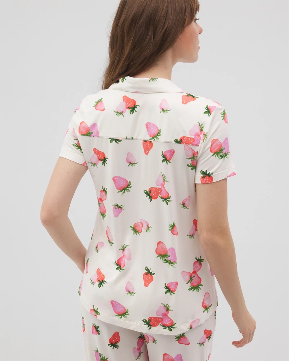 Soma / Short Sleeve Notch Collar Pajama Top BERRY BEST CHAMPAGNE