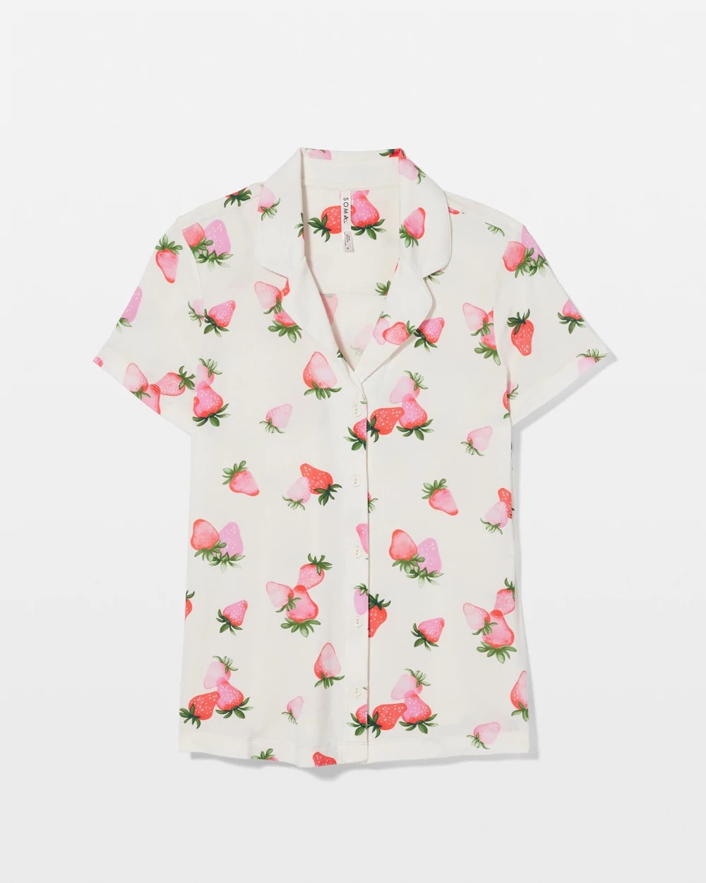 Soma / Short Sleeve Notch Collar Pajama Top BERRY BEST CHAMPAGNE