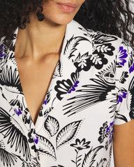 Soma / Short Sleeve Notch Collar Pajama Top FLY BY NIGHT CHMPGNE DRMS