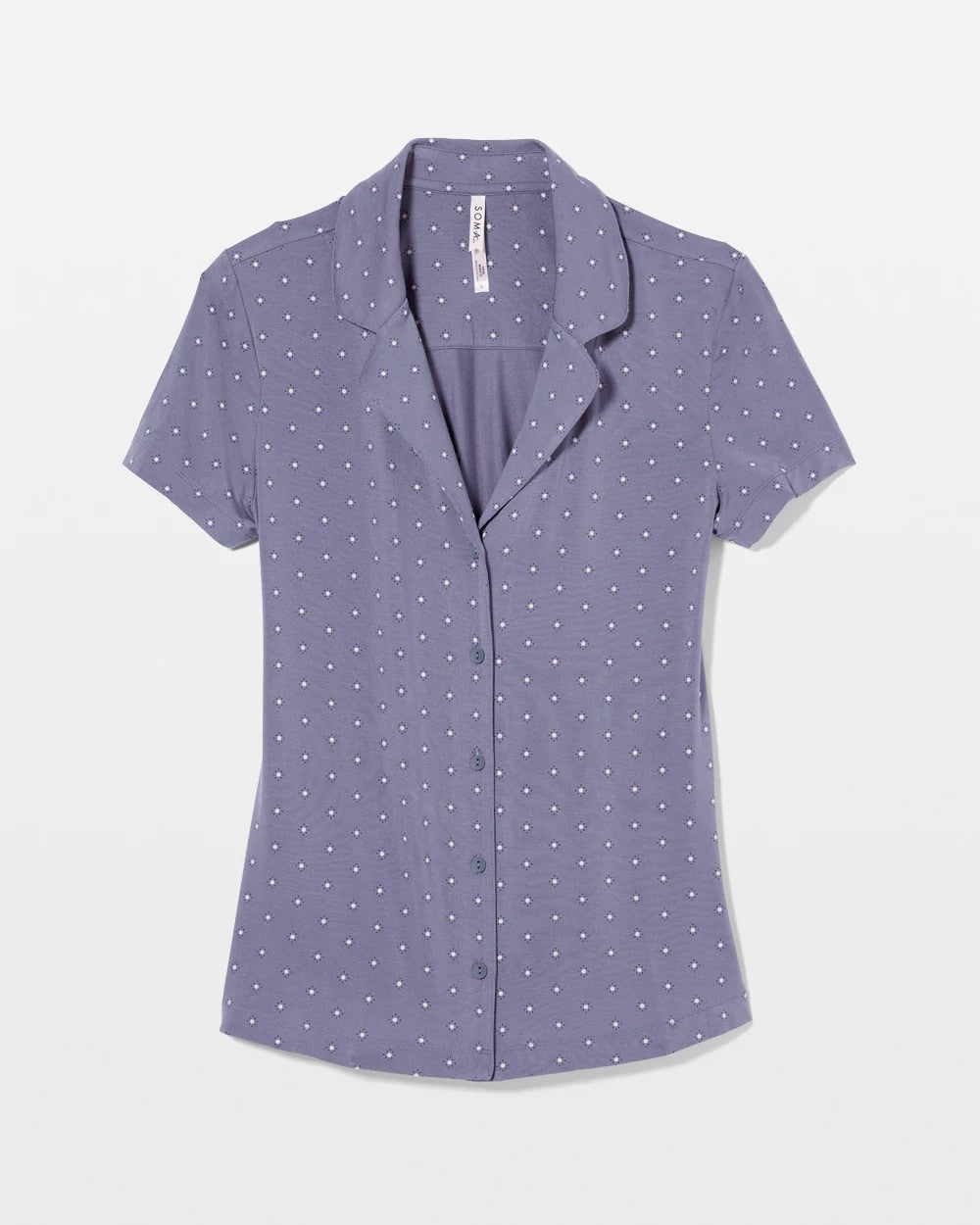 Soma / Short Sleeve Notch Collar Pajama Top ON THE DOT EARL GRAY