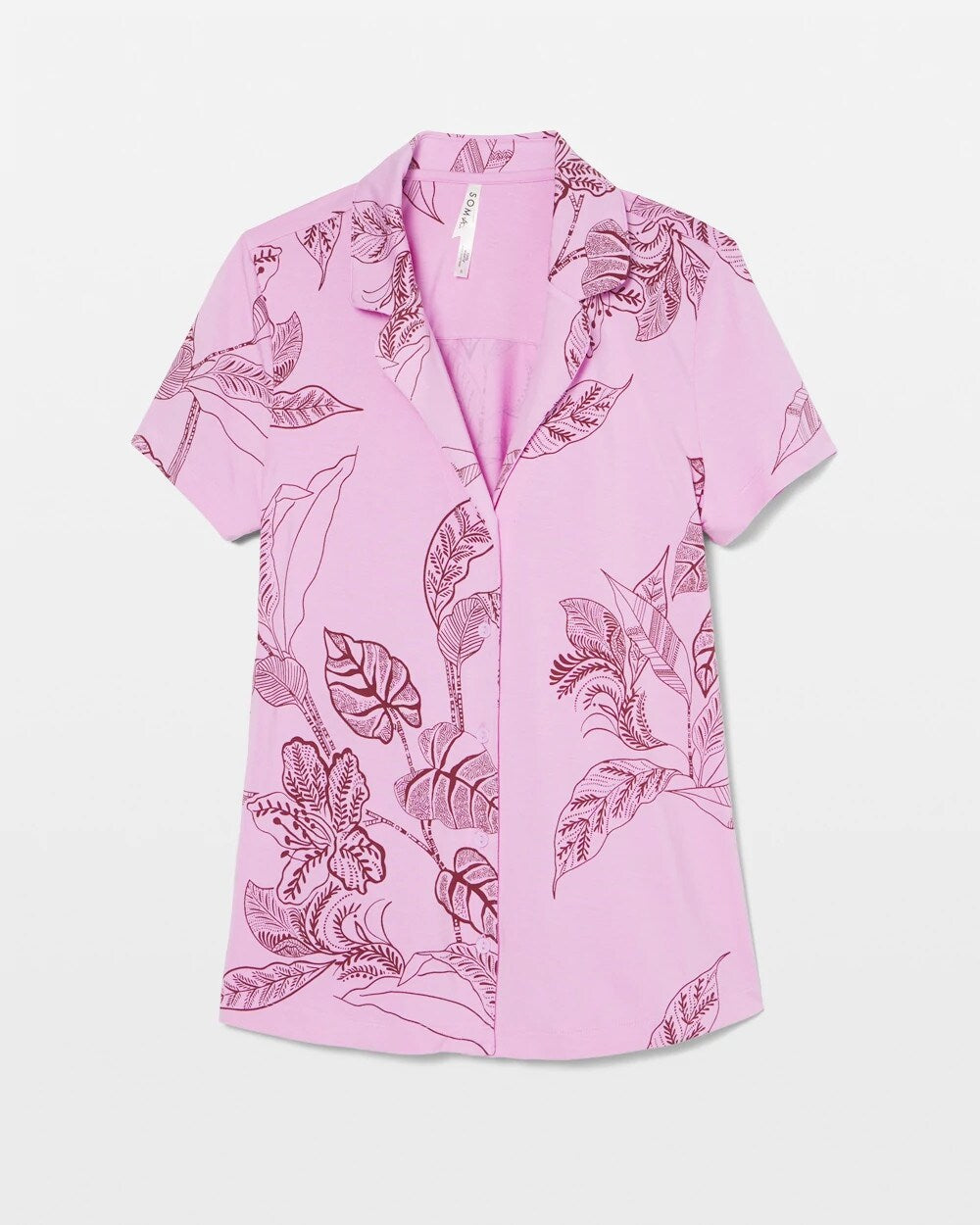 Soma / Short Sleeve Notch Collar Pajama Top BALI BATIK META MAUVE