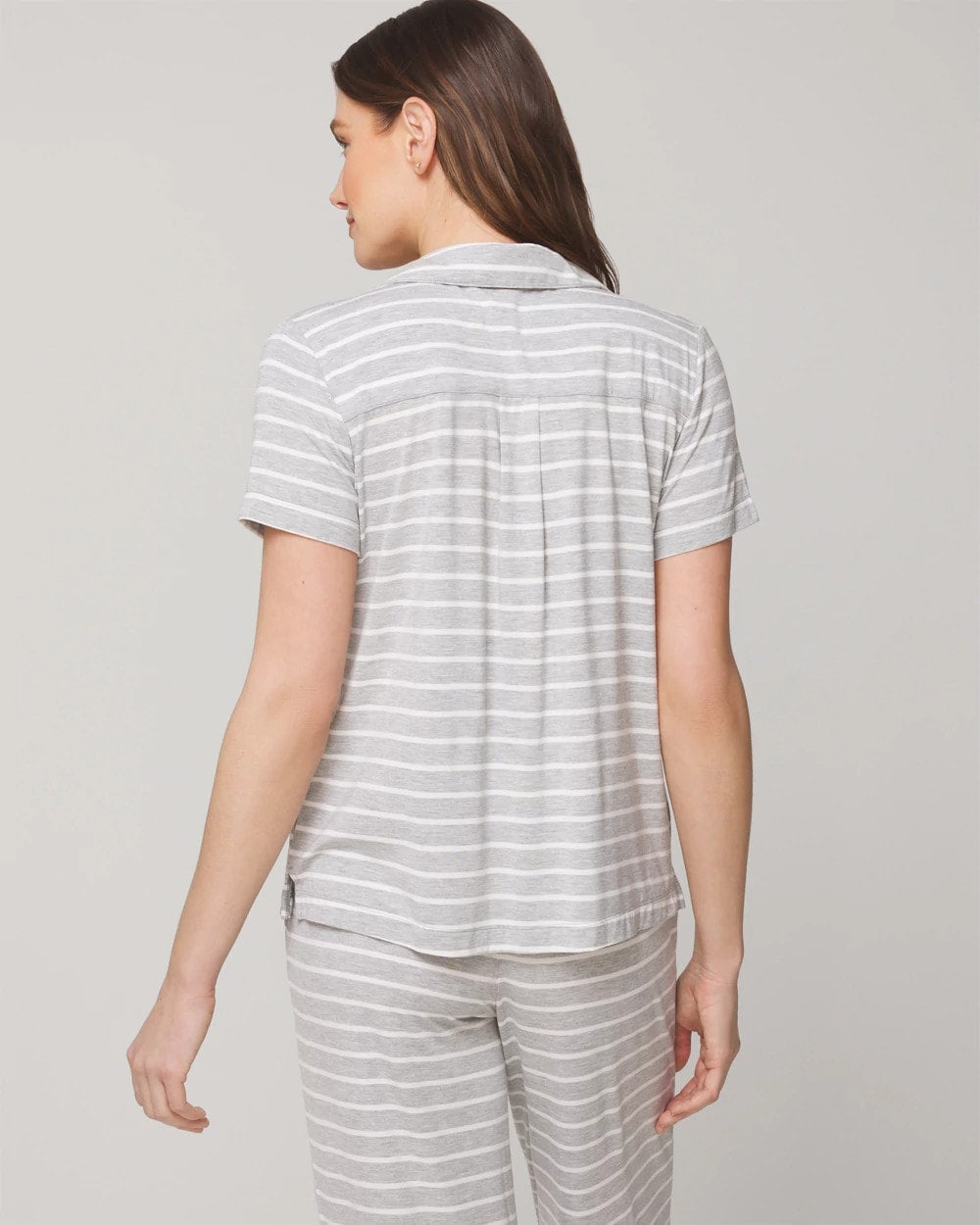 Soma / Short Sleeve Notch Collar Pajama Top FUNDAMENTAL M HTHR OPAL G