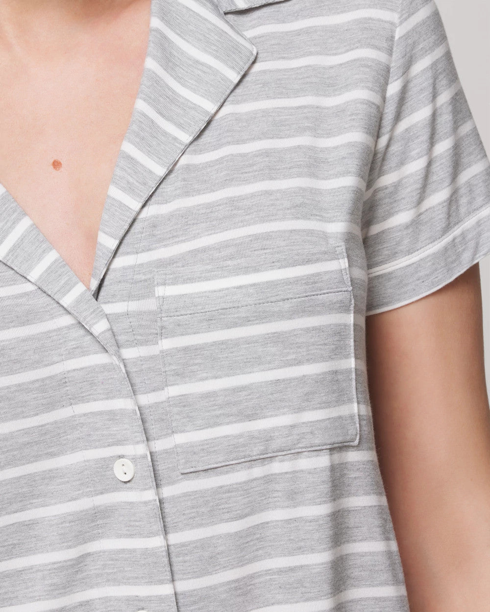 Soma / Short Sleeve Notch Collar Pajama Top FUNDAMENTAL M HTHR OPAL G