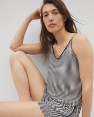 Soma / Pom Trim Pajama Cami NIGHTCAP STRIPE NAVY