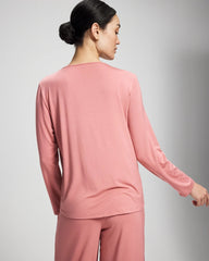 Soma / Lace Long Sleeve Pajama Top ANTIQUE PINK
