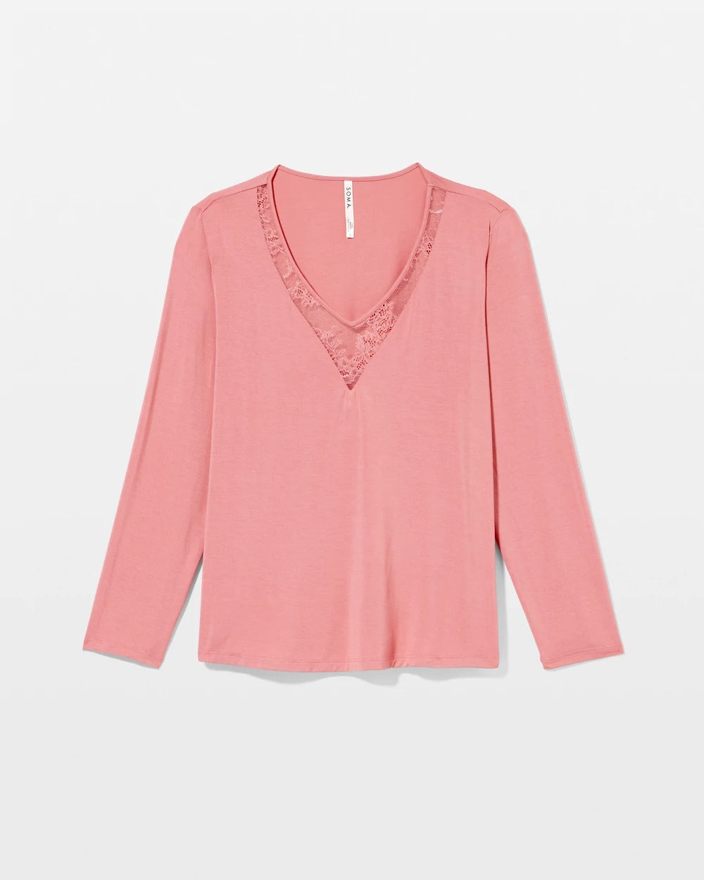 Soma / Lace Long Sleeve Pajama Top ANTIQUE PINK