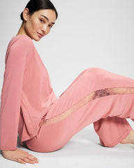 Soma / Lace Relaxed Wide Leg Pajama Pant ANTIQUE PINK