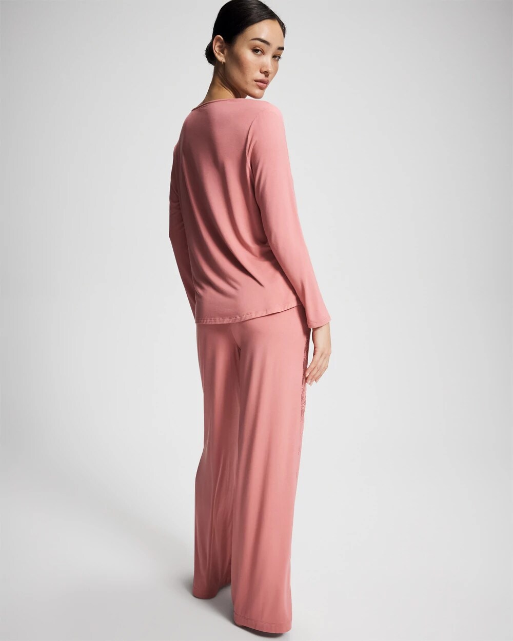 Soma / Lace Relaxed Wide Leg Pajama Pant ANTIQUE PINK