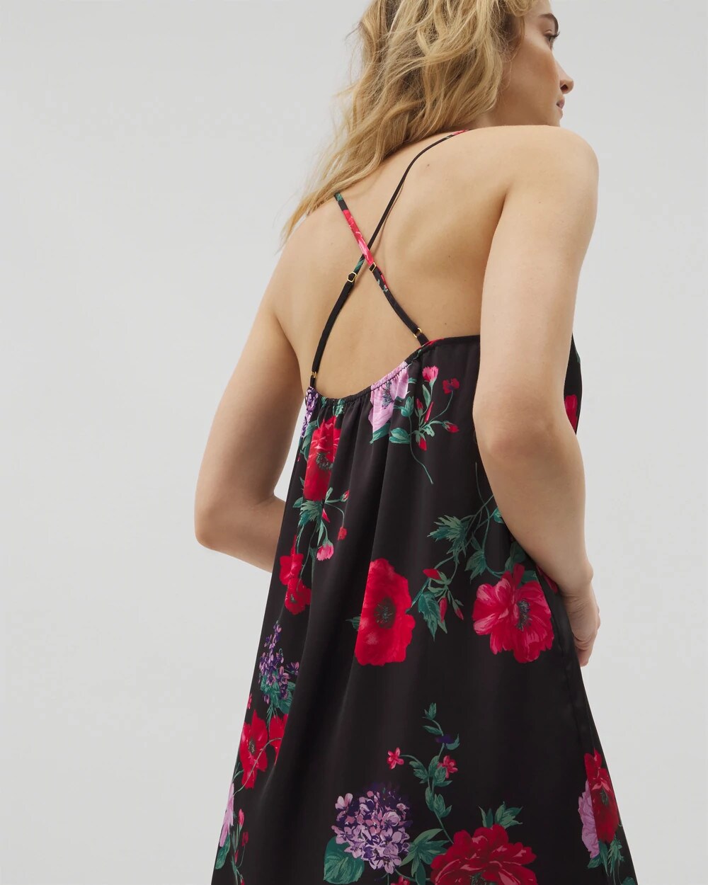 Soma / Lace Trim Chemise RHAPSODY FLORA BLACK