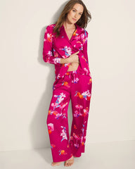 Soma / Long-Sleeve Notch Collar Pajama Top ORANGE YOU GLAD PINK COSM