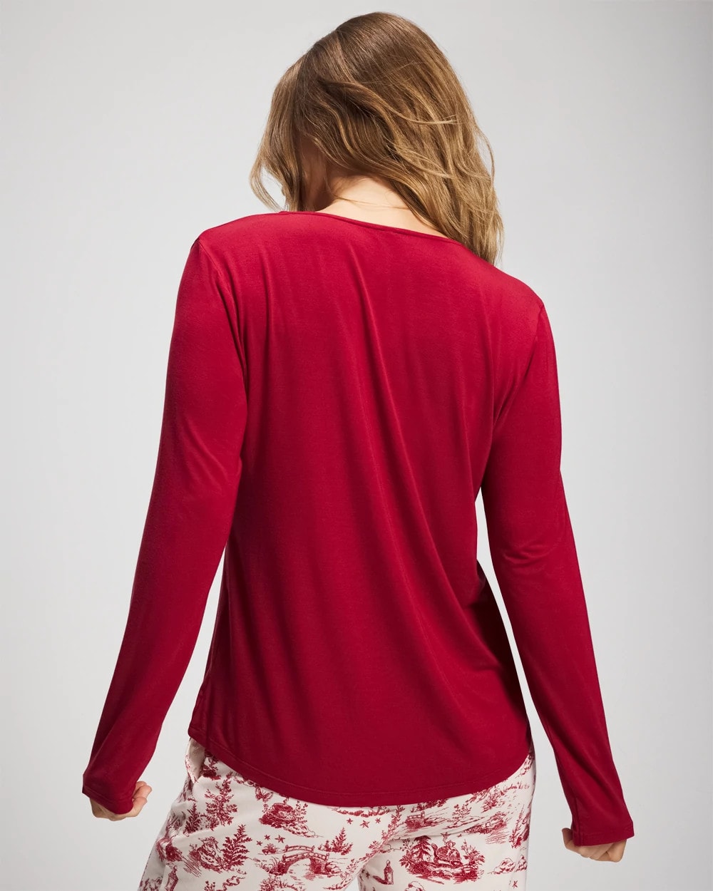 Soma / Classic Long Sleeve Pajama Top PAINT THE TOWN RED