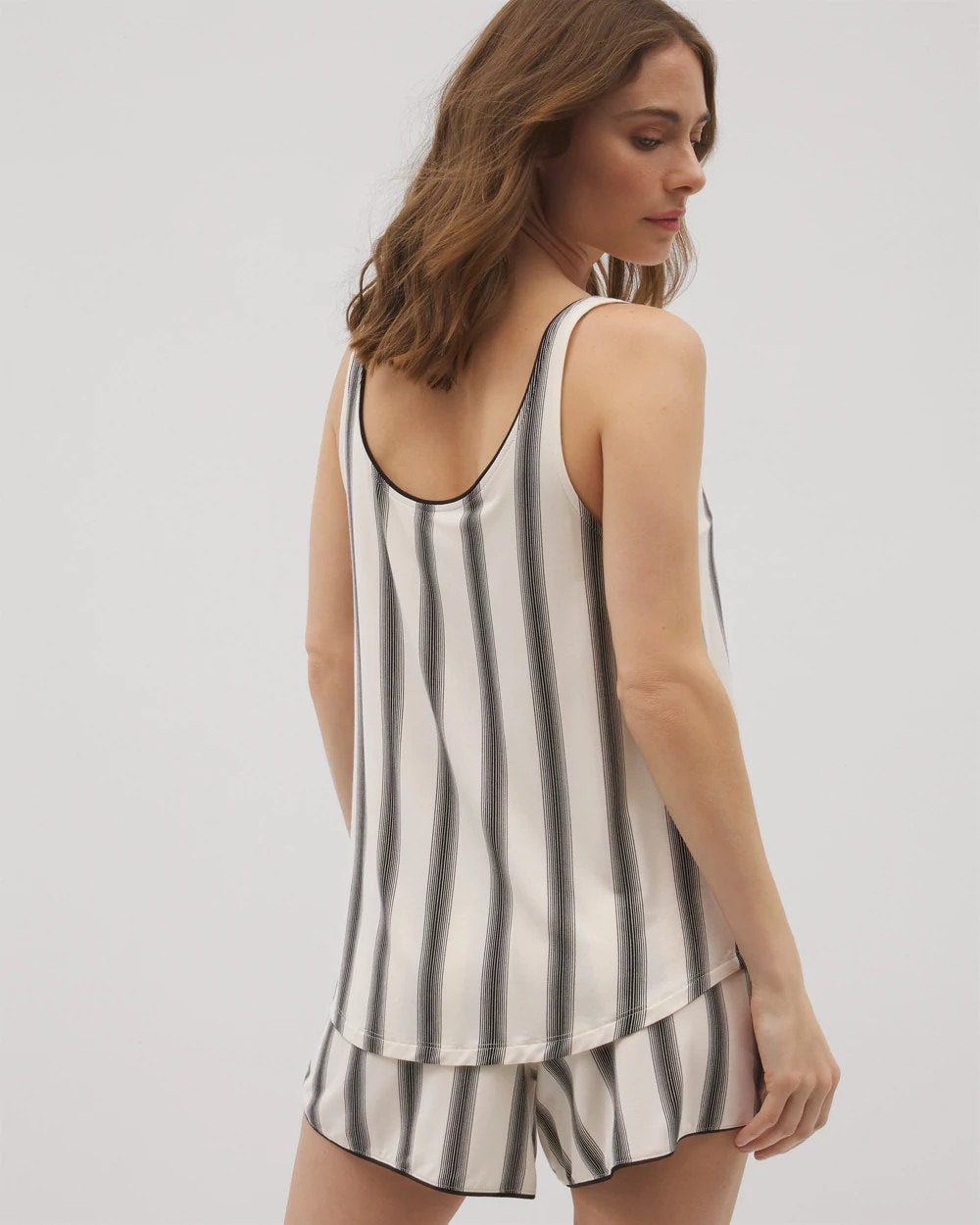 Soma / Pajama Tank With Piping HAMPTON STRIPE BLACK