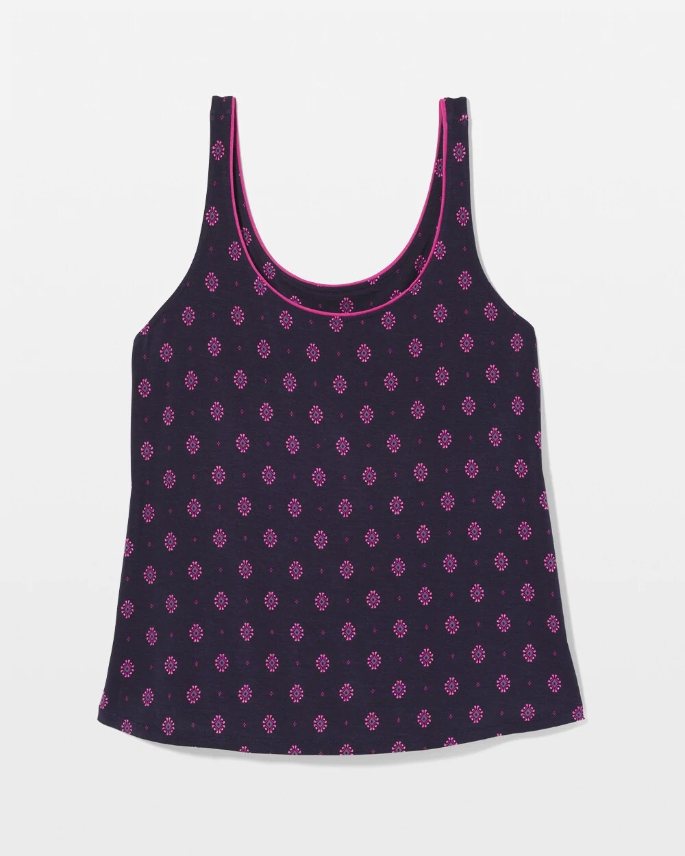 Soma / Pajama Tank With Piping GEO FLEUR NAVY