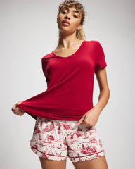 Soma / Classic Pajama Top PAINT THE TOWN RED