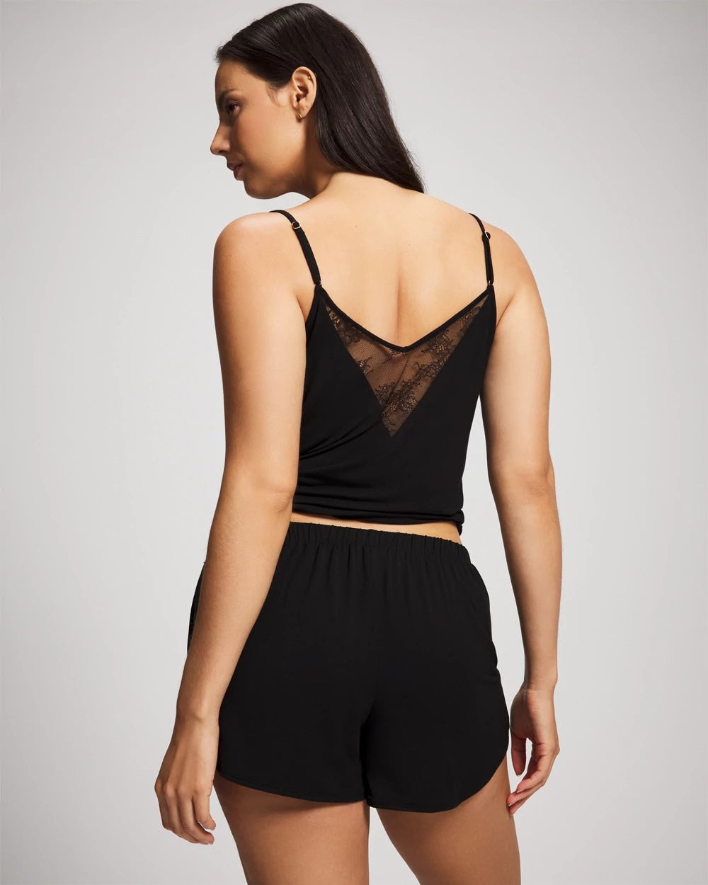Soma / Lace Relaxed Pajama Short BLACK