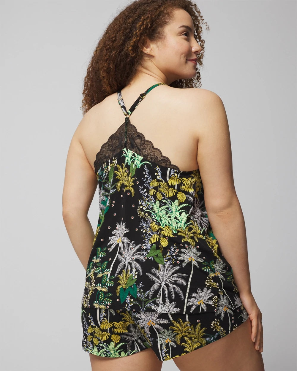 Soma / Lace Pajama Cami OASIS PALMS BLACK/WS