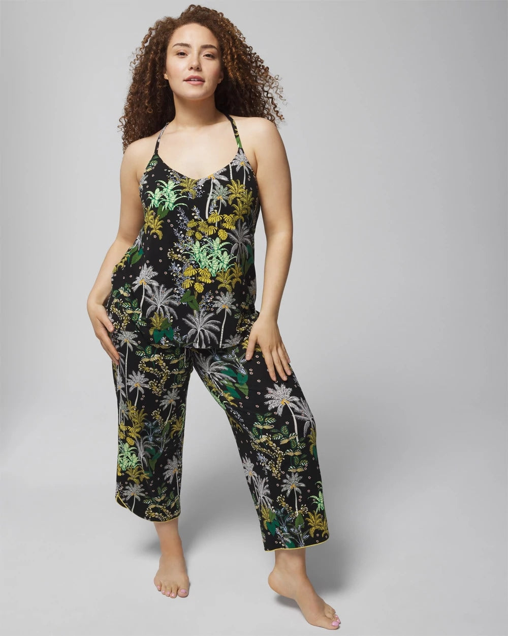 Soma / Lace Pajama Cami OASIS PALMS BLACK/WS