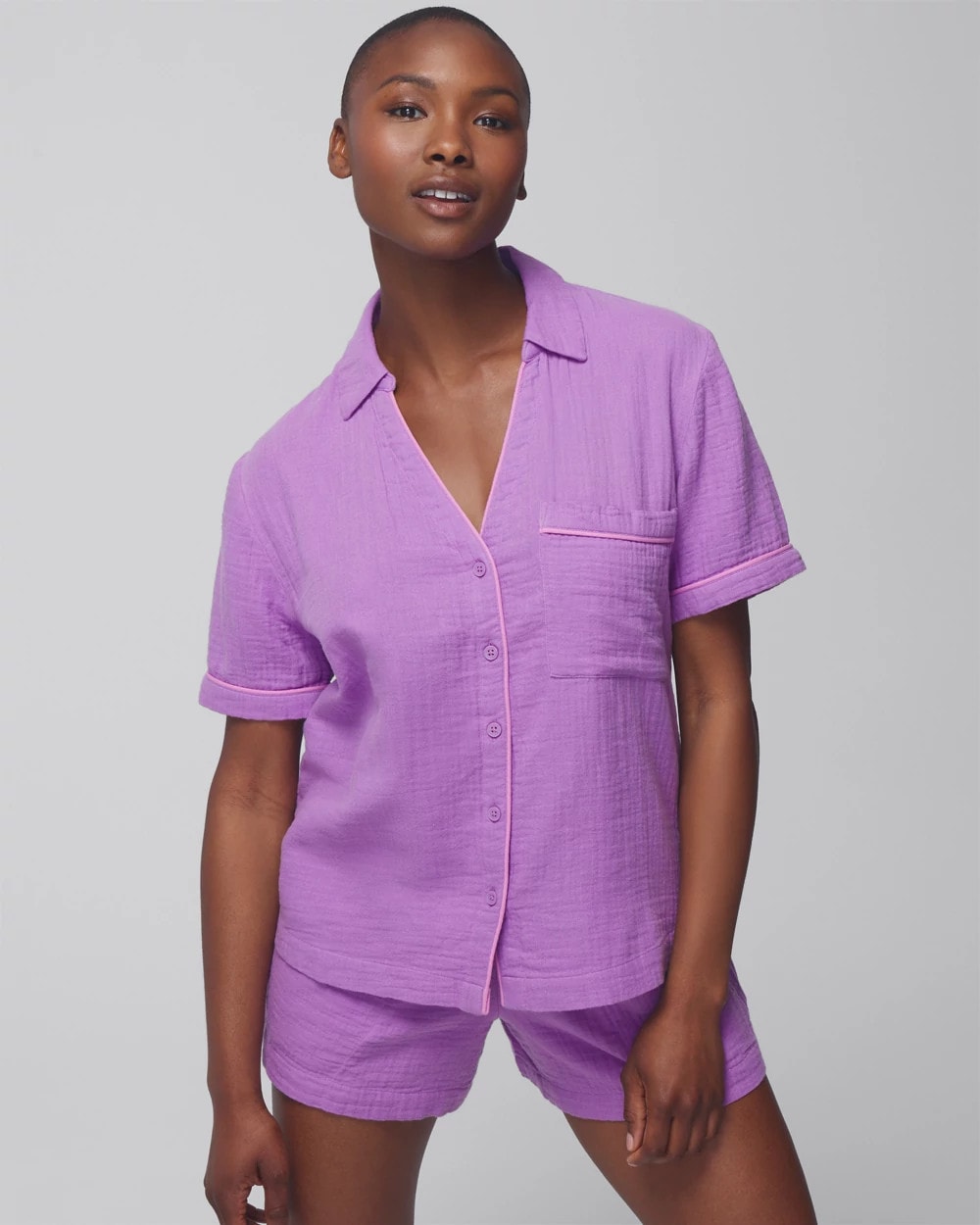 Soma / Short-Sleeve Pajama Top AMETHYST ORCHID