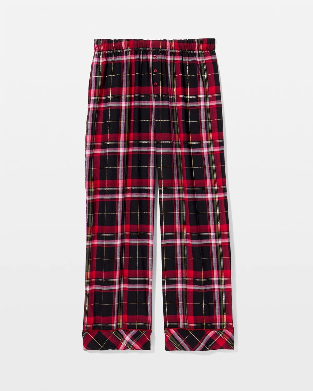 Soma / Velvet Piped Relaxed Pajama Pant MAD FOR PLAID BLACK